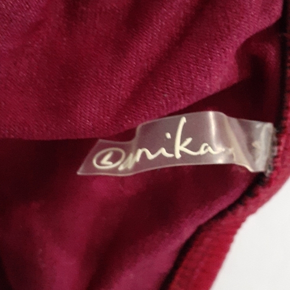 Catriona Anika Swim African Gold Hoop Deep Red Burgundy Bandeau Bikini Set - Picture 6 of 10